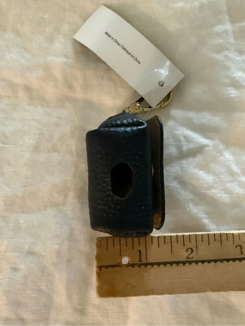 NWT Bandolier AirPods pouch clip on case black pebbled leather